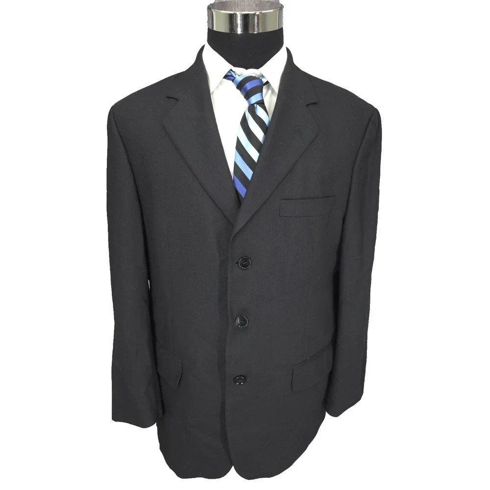 Gianfranco Ruffini  Blazer Jacket Mens 40S Black Sports Coat 3 Buttons Business‎
